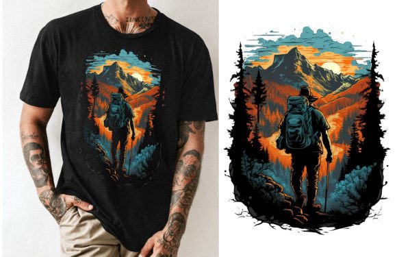 Adventure Hiking Vector T-shirt Design Graphics