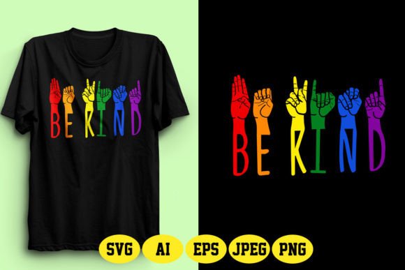 Be Kind ASL T-Shirt Design 11: Graphics for Thoughtful T-Shirt Designs