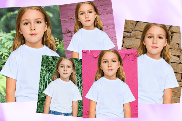 Cute Girl Little Girl White Shirt Mockup