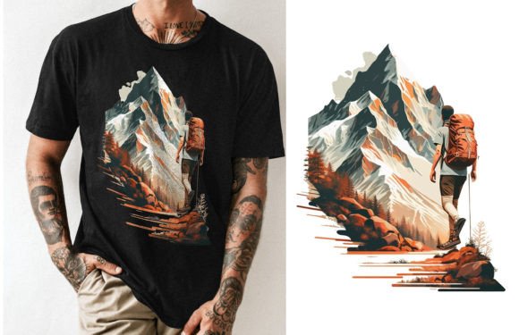 Hiking T-Shirt Design Graphics for Modern T-Shirt Designs