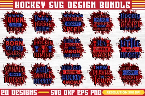 Hockey Sublimation Design Bundle SVG: Graphics for Crafts & Branding