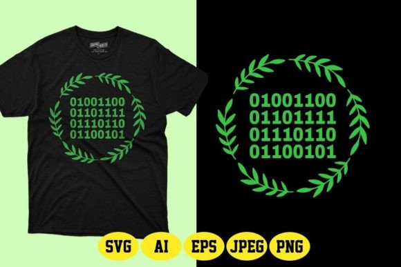 I Love You Binary Code T-Shirt Design Graphics