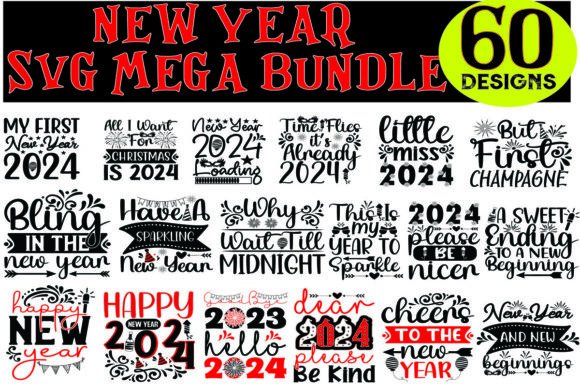 New Year SVG Design Mega Bundle: Graphics & T-Shirt Designs