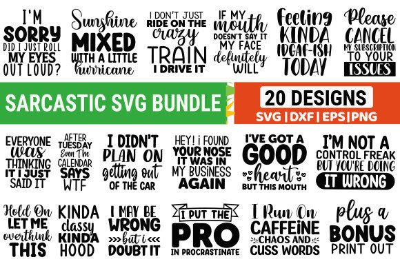 Sarcastic SVG Bundle: Graphics for Crafts & Content